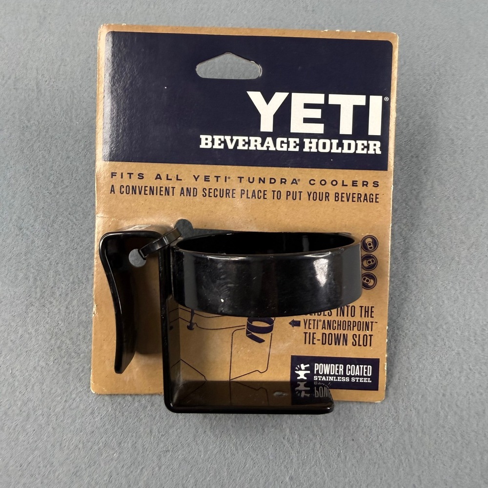 YETI Beverage Holder Black Powder Coated Stainless Steel Tundra Cooler
